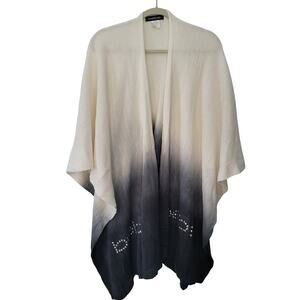 BEBE Womens One Size Ombre Studded Shawl Wrap Fair‎ Y2K Bling Layer Branded